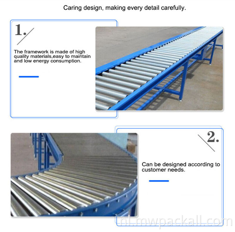 Roestvrij staal gemotoriseerd flexibele uitbreidbare roltransporteur voor de industrie